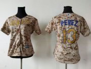 Wholesale Cheap Royals #13 Salvador Perez Camo Women's Fashion Stitched MLB Jersey