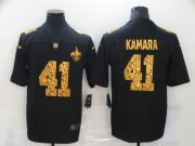 Wholesale Cheap Men's New Orleans Saints #41 Alvin Kamara Black Leopard Print Fashion Vapor Limited Nike NFL Jersey