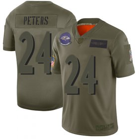 Wholesale Cheap Nike Ravens #24 Marcus Peters Camo Men\'s Stitched NFL Limited 2019 Salute To Service Jersey