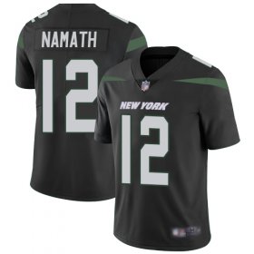 Wholesale Cheap Nike Jets #12 Joe Namath Black Alternate Men\'s Stitched NFL Vapor Untouchable Limited Jersey