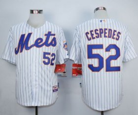 Wholesale Cheap Mets #52 Yoenis Cespedes White Home Cool Base Stitched MLB Jersey