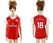 Wholesale Cheap Women's Arsenal #18 Monreal Home Soccer Club Jersey