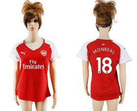 Wholesale Cheap Women\'s Arsenal #18 Monreal Home Soccer Club Jersey