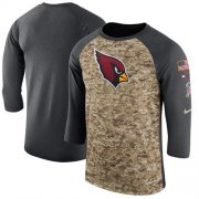 Wholesale Cheap Men's Arizona Cardinals Nike Camo Anthracite Salute to Service Sideline Legend Performance Three-Quarter Sleeve T-Shirt