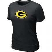 Wholesale Cheap Women's Green Bay Packers Neon Logo Charcoal T-Shirt Black