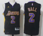 Wholesale Cheap Men's 2017 Draft Los Angeles Lakers #2 Lonzo Ball Black Stitched NBA adidas Revolution 30 Swingman Jersey