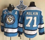 Wholesale Cheap Penguins #71 Evgeni Malkin Blue Alternate CCM Throwback 2017 Stanley Cup Finals Champions Stitched NHL Jersey