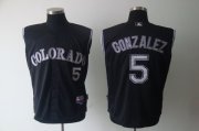 Wholesale Cheap Rockies #5 Carlos Gonzalez Black Vest Style Stitched MLB Jersey