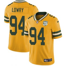 Wholesale Cheap Nike Packers #94 Dean Lowry Yellow Men\'s 100th Season Stitched NFL Limited Rush Jersey