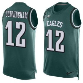 Wholesale Cheap Nike Eagles #12 Randall Cunningham Midnight Green Team Color Men\'s Stitched NFL Limited Tank Top Jersey