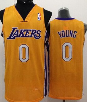 Wholesale Cheap Los Angeles Lakers #0 Nick Young Yellow Swingman Jersey