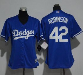 Wholesale Cheap Dodgers #42 Jackie Robinson Blue Alternate Women\'s Stitched MLB Jersey