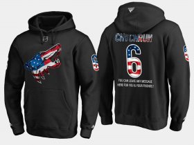 Wholesale Cheap Coyotes #6 Jakob Chychrun NHL Banner Wave Usa Flag Black Hoodie