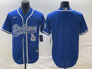 Cheap Men's Los Angeles Dodgers Blue Blank With Patch Cool Base Stitched Baseball Jerseys