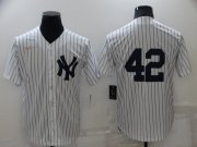 Wholesale Cheap Men's New York Yankees #42 Mariano Rivera No Name White Throwback Stitched MLB Cool Base Nike Jersey