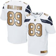 Wholesale Cheap Nike Seahawks #89 Doug Baldwin White Men's Stitched NFL Elite Gold Jersey