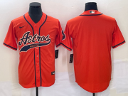 Wholesale Cheap Men's Houston Astros Blank Number Orange With Patch Cool Base Stitched Baseball Jersey