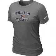 Wholesale Cheap Women's Nike Houston Texans Heart & Soul NFL T-Shirt Dark Grey