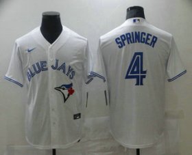 Wholesale Cheap Men\'s Toronto Blue Jays #4 George Springer White Stitched MLB Cool Base Nike Jersey