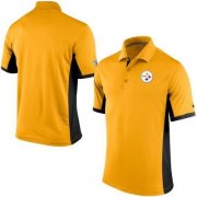 Wholesale Cheap Men's Nike NFL Pittsburgh Steelers Gold Team Issue Performance Polo