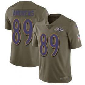 Wholesale Cheap Nike Ravens #89 Mark Andrews Olive Men\'s Stitched NFL Limited 2017 Salute To Service Jersey