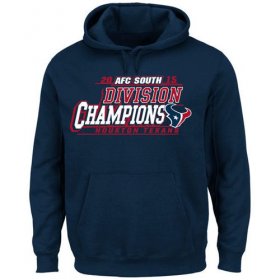 Wholesale Cheap Men\'s Houston Texans Majestic Navy 2015 AFC South Division Champions Pullover Hoodie
