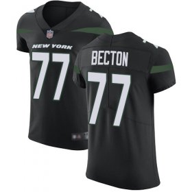 Wholesale Cheap Nike Jets #77 Mekhi Becton Black Alternate Men\'s Stitched NFL New Elite Jersey