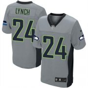 Wholesale Cheap Nike Seahawks #24 Marshawn Lynch Grey Shadow Youth Stitched NFL Elite Jersey