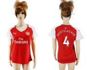 Wholesale Cheap Women's Arsenal #4 Mertesacker Home Soccer Club Jersey
