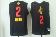 Wholesale Cheap Men's Cleveland Cavaliers #2 Kyrie Irving 2017 The NBA Finals Patch Black With Red Fashion Jersey