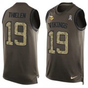 Wholesale Cheap Nike Vikings #19 Adam Thielen Green Men's Stitched NFL Limited Salute To Service Tank Top Jersey