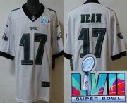 Cheap Men's Philadelphia Eagles #17 Nakobe Dean Limited White Super Bowl LVII Vapor Jersey