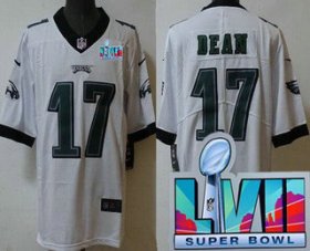 Cheap Men\'s Philadelphia Eagles #17 Nakobe Dean Limited White Super Bowl LVII Vapor Jersey