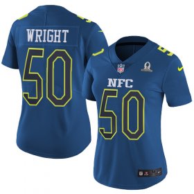 Wholesale Cheap Nike Seahawks #50 K.J. Wright Navy Women\'s Stitched NFL Limited NFC 2017 Pro Bowl Jersey
