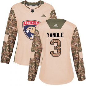 Wholesale Cheap Adidas Panthers #3 Keith Yandle Camo Authentic 2017 Veterans Day Women\'s Stitched NHL Jersey