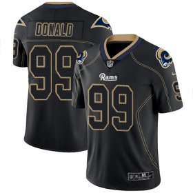 Wholesale Cheap Nike Rams #99 Aaron Donald Lights Out Black Men\'s Stitched NFL Limited Rush Jersey
