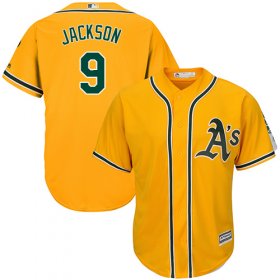Wholesale Cheap Athletics #9 Reggie Jackson Gold Cool Base Stitched Youth MLB Jersey