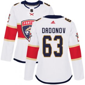 Wholesale Cheap Adidas Panthers #63 Evgenii Dadonov White Road Authentic Women\'s Stitched NHL Jersey
