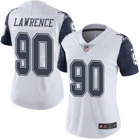 Wholesale Cheap Nike Cowboys #90 Demarcus Lawrence White Women\'s Stitched NFL Limited Rush Jersey