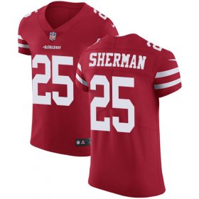 Wholesale Cheap Nike 49ers #25 Richard Sherman Red Team Color Men\'s Stitched NFL Vapor Untouchable Elite Jersey