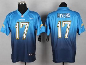 Wholesale Cheap Nike Chargers #17 Philip Rivers Electric Blue/Navy Blue Men\'s Stitched NFL Elite Fadeaway Fashion Jersey