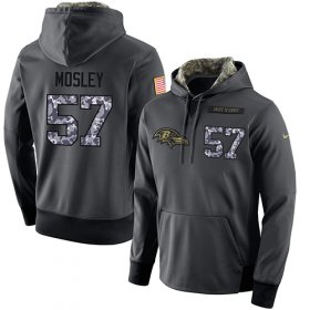 Wholesale Cheap NFL Men\'s Nike Baltimore Ravens #57 C.J. Mosley Stitched Black Anthracite Salute to Service Player Performance Hoodie