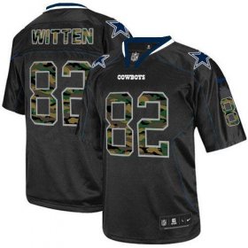 Wholesale Cheap Nike Cowboys #82 Jason Witten Black Men\'s Stitched NFL Elite Camo Fashion Jersey