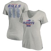Wholesale Cheap Buffalo Bills Women's 2019 NFL Playoffs Bound Comeback V-Neck T-Shirt Heather Gray