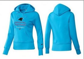 Wholesale Cheap Women\'s Carolina Panthers Authentic Logo Pullover Hoodie Blue