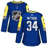 Wholesale Cheap Adidas Maple Leafs #34 Auston Matthews Royal 2018 All-Star Atlantic Division Authentic Women's Stitched NHL Jersey