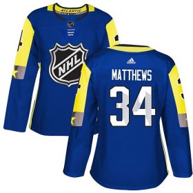 Wholesale Cheap Adidas Maple Leafs #34 Auston Matthews Royal 2018 All-Star Atlantic Division Authentic Women\'s Stitched NHL Jersey