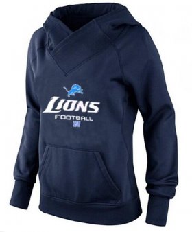 Wholesale Cheap Women\'s Detroit Lions Big & Tall Critical Victory Pullover Hoodie Navy Blue