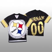 Wholesale Cheap NFL Pittsburgh Steelers Custom Black Men's Mitchell & Nell Big Face Fashion Limited NFL Jersey