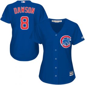 Wholesale Cheap Cubs #8 Andre Dawson Blue Alternate Women\'s Stitched MLB Jersey